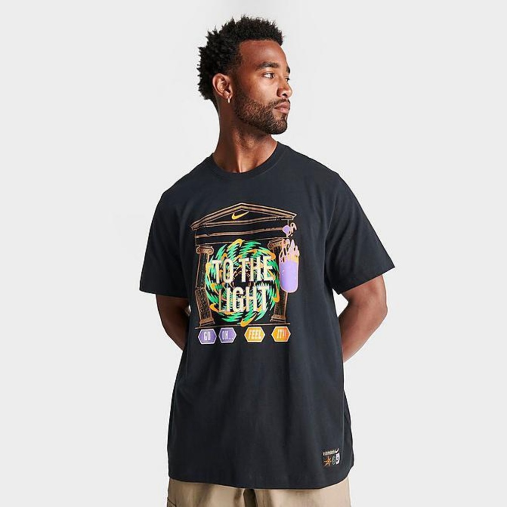 Nike Sportswear Festival Graphic "To The Light" Black T-Shirt Mens‎ Size L